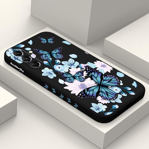 LEECG for Samsung Galaxy S24 Case, Design Pattern Slim Stylish Drop Proof Protective for Galaxy S24 Phone Cover 6.2 inch, Aurora Butterfly Black - color: Aurora Butterfly Black, size: for Samsung Galaxy S24