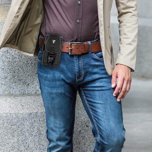 ToughTested Heavy Duty Phone Holster, Belt Clip & Carabiner Tactical Pouch | Rugged smartphone case with 6-point protection and secure hook-and-loop closure for worksites and travel