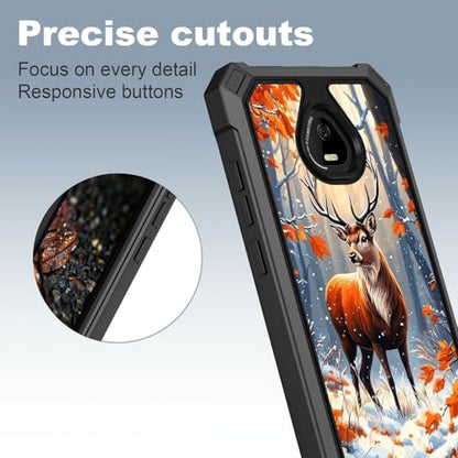 for Schok Volt Sv67q Sv67332 Case with Screen Protector, Military Grade Drop Protection, Dual Layer Hybrid Shockproof Protection TPU Phone Case for Schok Volt Sv67q, Majestic Deer - color: Majestic Deer
