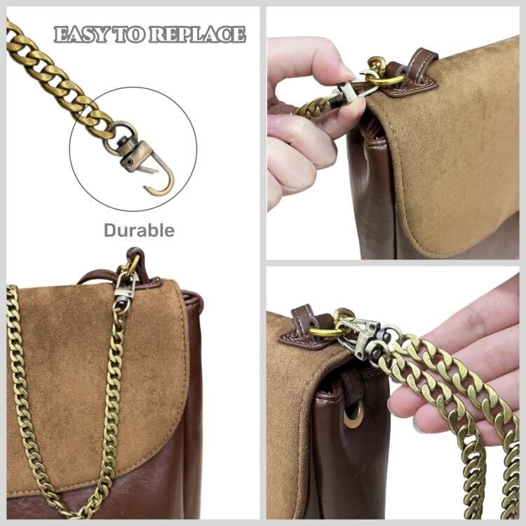 47" Bronze Crossbody Chain Strap for Purse Handbag Shoulder Bag Replacement - color: Bronze