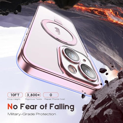 for Plating iPhone 15 Case with Magnetic Stand,Rose Gold - color: Rose Gold, size: iPhone 15
