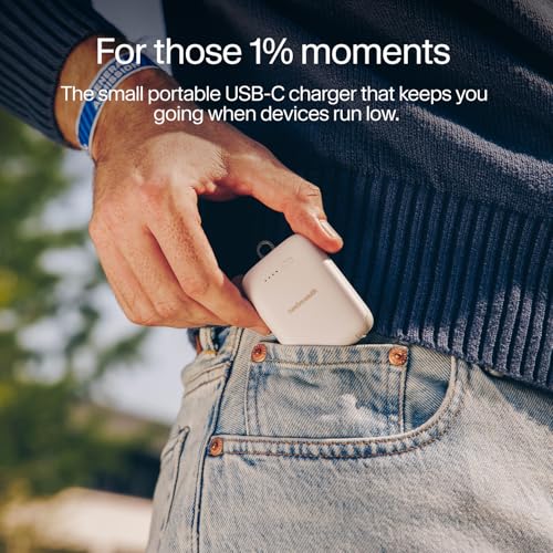 Twelve South PowerClip Mini Charger with Built-in USB-C Cable, 2000mAh - color: Teal