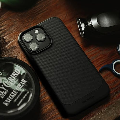Encased Belt Case for iPhone 15 Pro Max (2023) Thin Armor Slim Cover with Rotating Phone Holster Clip - Black - size: iPhone 15 Pro Max