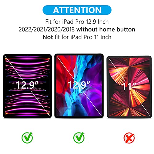 SPARIN 2 Pack Screen Protector Compatible with iPad Pro 12.9 inch | 2022/2021/2020/2018 Released (6th/5th/4th/3rd) without Home Button, Tempered Glass Screen Protector Work with Face ID - size: iPad Pro 12.9''(6th/5th/4th/3rd)