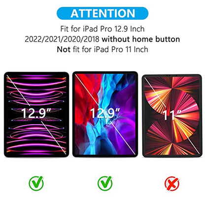 SPARIN 2 Pack Screen Protector Compatible with iPad Pro 12.9 inch | 2022/2021/2020/2018 Released (6th/5th/4th/3rd) without Home Button, Tempered Glass Screen Protector Work with Face ID - size: iPad Pro 12.9''(6th/5th/4th/3rd)