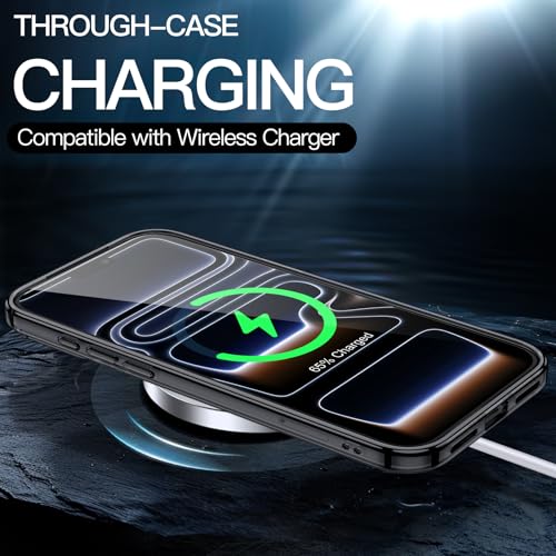 JETech Case for iPhone 17 Pro Max, Anti-Yellowing, Black | Shockproof Protection, Scratch Resistant Hard PC Back, Durable Transparent TPU Bumper - color: Black, size: iPhone 17 Pro Max