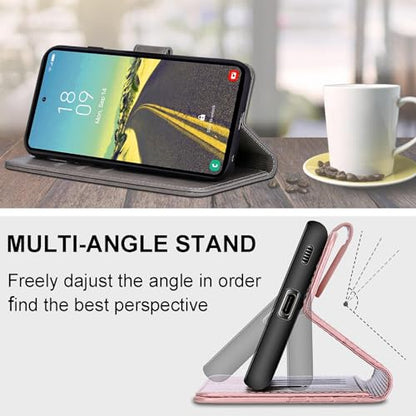 Wallet Case for Samsung Galaxy A54 5G, Pink Girl | Women Flip Folio Cover, Embossed PU Leather, Stand, Credit Card Holders Slots, Wrist Strap - color: 9
