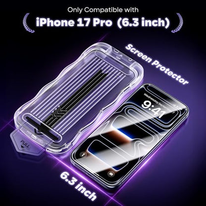 GolbinBox for iPhone 17 Pro Screen Protector, [12FT Military-Grade Shatterproof] [9H+ Tempered Glass] [Easy Installation] [HD Clear] Full Coverage Protection for iPhone 17Pro 6.3", 2 Pack - size: iPhone 17 Pro-6.3inch