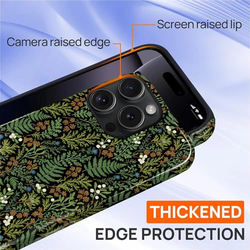 Case for iPhone 16 Pro, Shockproof Hybrid Protective Phone Case, Dual-Layer Drop Protection Anti-Scratch, Fern Leaf - color: Fern Leaf, size: iPhone 16 Pro