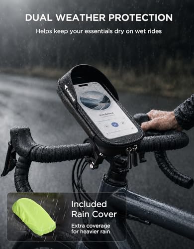 whale fall Bike Phone Holder, Waterproof Handlebar Bag for Phones up to 7" | 360° Rotatable Mount, TPU Touchscreen, Quick Release, Anti-Shake, Extra Storage and Rain Cover for Navigation and Rides