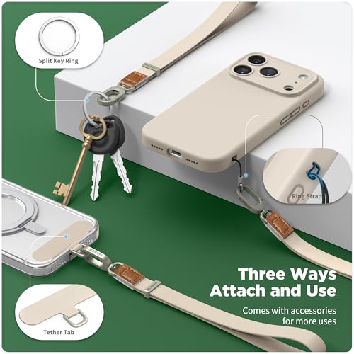 SURPHY Phone Wrist Strap, Keychain Wristlet, Wrist Lanyard with Tether Tab - color: Stone