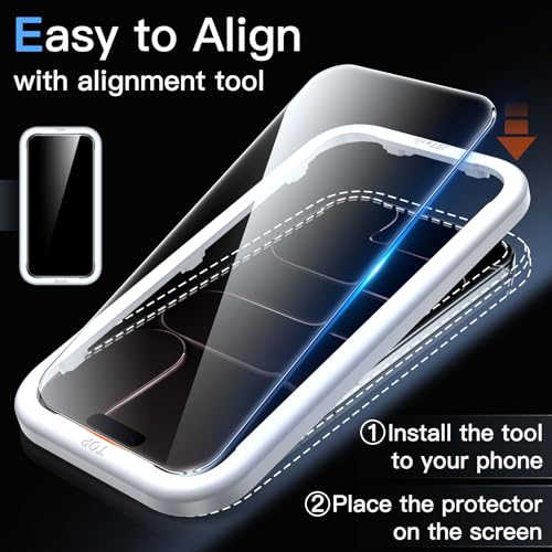 JETech Screen Protector for iPhone Air, 3-Pack | 9H Tempered Glass, HD Clear, Anti-Scratch Protection, Easy Installation Tool - size: iPhone Air