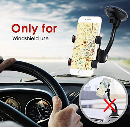 ivoler Car Phone Mount Windshield, Long Arm Clamp Universal Windshield