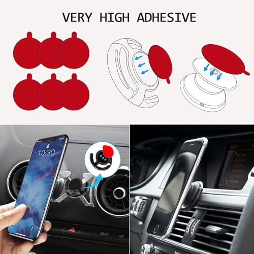 [10 Pack VHB Sticky Adhesive Pads for Socket Mount Base, Duble Side Heat Resistant Strong Sticker Replacement Tape for Phone Collapsible Grip & Stand Back, 1.3 Inches, Grey