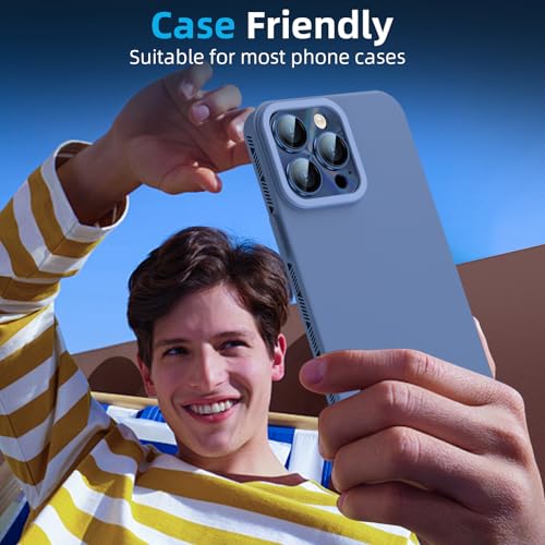 YWXTW Camera Lens Protector for iPhone 15 Pro Max/iPhone 15 Pro, [Lithography Laser Gradient] [5X Strengthen] Tempered Glass Screen Protector Metal Ring Back Camera Lens Cover (Blue Titanium) - color: Blue Titanium