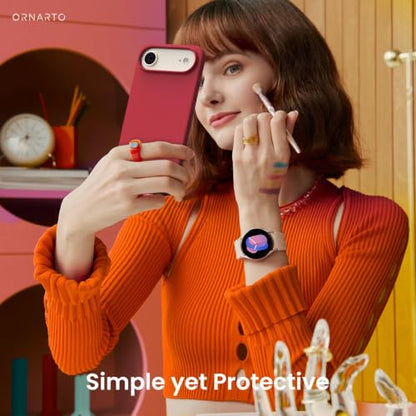 ORNARTO for iPhone Air Case 6.5", Slim Liquid Silicone 3 Layers Soft Gel Rubber Shockproof Protective Cover with Anti-Scratch Microfiber Lining-Red - color: Red