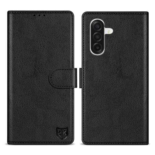 ZZXX for Samsung Galaxy A17 5G Wallet Case with [RFID Blocking] Card Slot Kickstand Magnetic Closure PU Leather Flip Fold Protective Phone Case for Samsung Galaxy A17(Black-6.7 inch) - color: Black