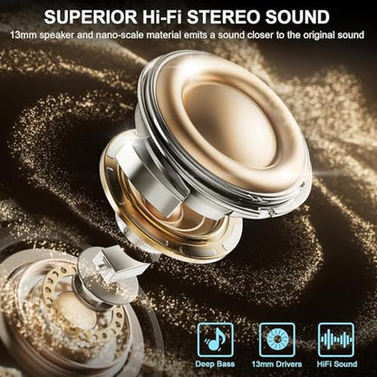 Wireless Earbuds, Bluetooth 5.4 Headphones 50H Playtime Ear Buds Earphones - color: Blue
