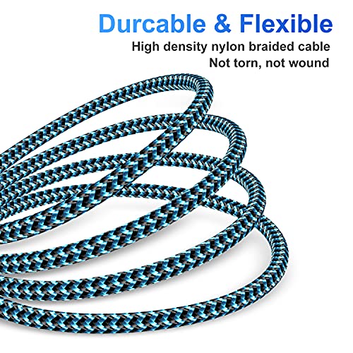 iPhone Charger 4Pack 7inch, [Apple MFi Certified] Short Lightning Cable 7inch, iPhone Charging Cord Fast Charging Cable for iPhone 13 12 Pro Max Mini 11 Pro XS XR X 10 8 7 Plus 6s 6 SE iPad iPod-Blue