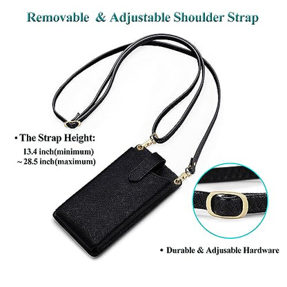 Peacocktion Small Crossbody Cell Phone Purse for Women, Lightweight Mini Small Crossbody Bags for Women with Card Slots - color: 08-black With Tassel