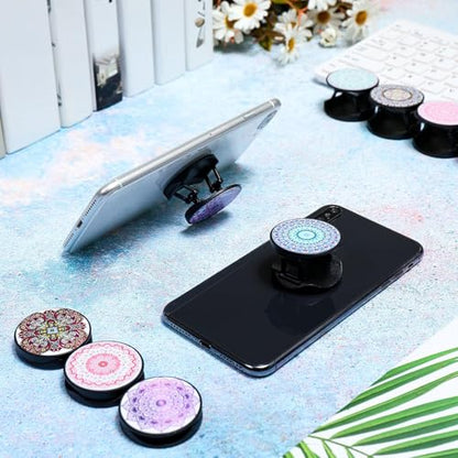 Honoson 9 Pcs Cell Phone Grip Holder Collapsible Holder, Mandala 1 - color: Mandala Flower