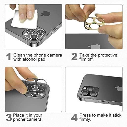 For iPhone Camera Lens Protector - [2 Pack] Premium Aluminum Alloy Back Rear Camera Lens Screen Cover Case Shield (Black-iPhone 13 Pro/13 Pro Max) - color: Black-iPhone 13 Pro/13 Pro Max