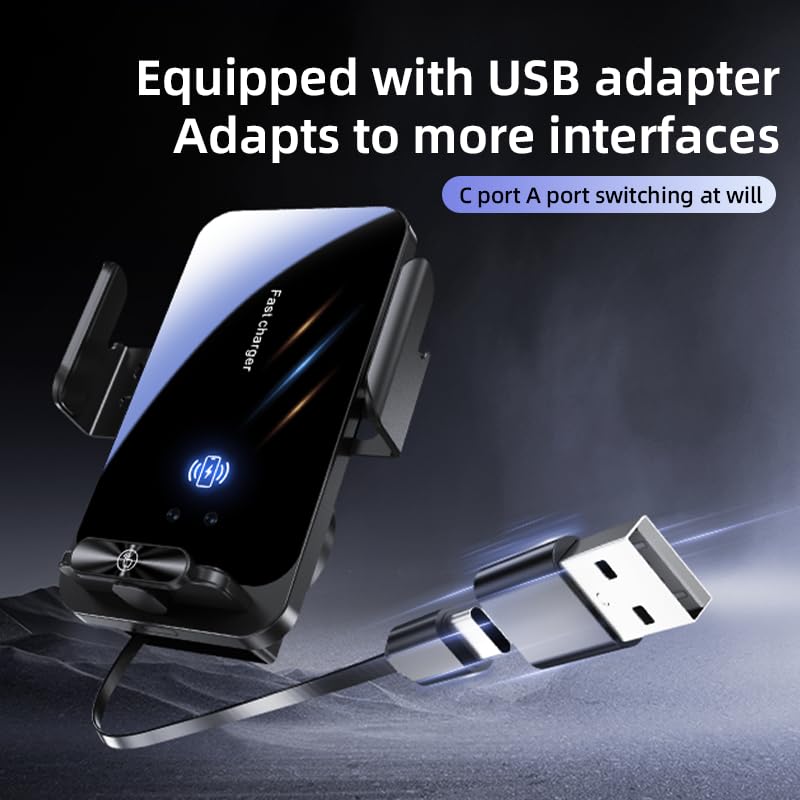 Magnetic Phone Holder Wireless Car Charger Phone Mount, Black