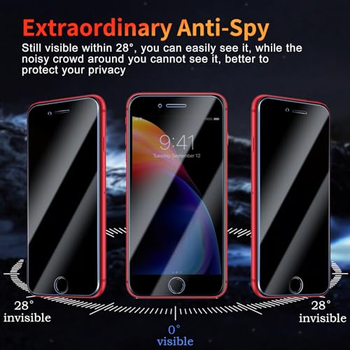 Privacy Screen Protector for iPhone 8 Plus/7 Plus 5.5 Inch 3 Pack, Tempered Glass Film Anti-spy Scratch Resistant 9H Hardness Case Friendly - size: iPhone 8 Plus/7 Plus