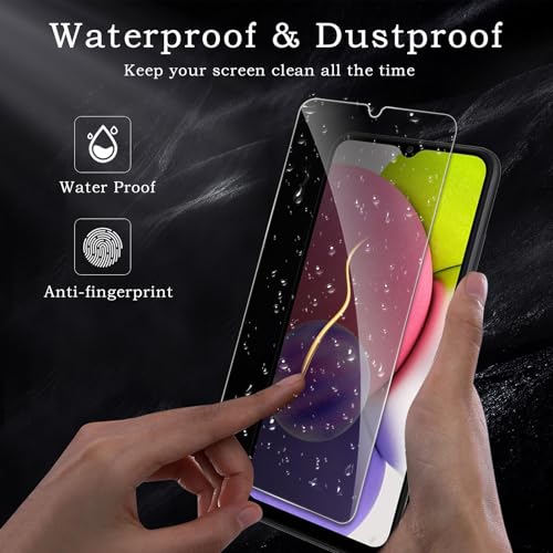 [2+2 Pack] Privacy Screen Protector for Samsung Galaxy A03s 5G, Anti-Spy Shatterproof Tempered Glass with Camera Lens Tempered Glass 9H Hardness Bubble Free Anti-Glare Case Friendly