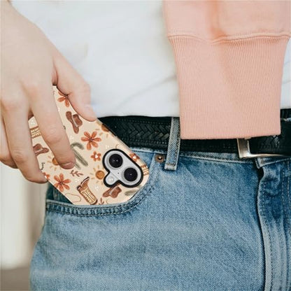 ZHEGAILIAN Case Compatible with iPhone 17,Hybrid 2-Layer Hard Shell for Girl Boy Women Men,Denim Boots Cactus - color: Denim boots cactus, size: iPhone 17