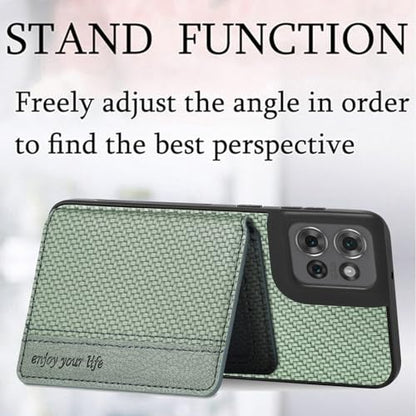 for Motorola Moto G Power 2026 Case Wallet with Card Holder Brown | Shockproof Protective Phone Cases Cover, Carbon Fiber Pattern Design, Built-in 2 Credit Card Slots, Hidden Magnetic Closure - color: Brown