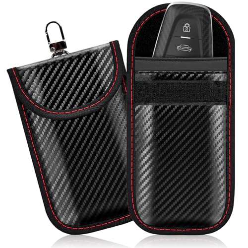 Faraday Pouch for Key Fob, Signal Blocking Faraday Bag, 2 Pack | Dual-layer shielding blocks key fob signals to prevent relay theft. Protects most keyless entry car fobs at home or on the go - size: Medium Size (3.66 x 5.9 inches)