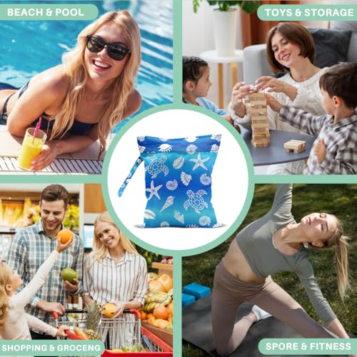 Turtle Wet Dry Bags for Diaper Waterproof Swimsuit Washable Reusable Bag for Beach Diapers Dirty Yoga Gym Clothes Plant Gifts for Men Friend Women - color: Turtle3