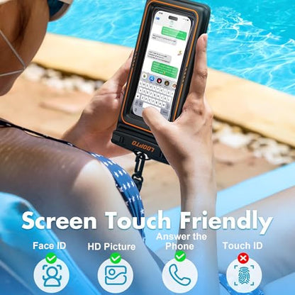 Floating Waterproof Phone Pouch 2 Pack, IP68 Waterproof Phone Case Dry Bag Kayak/Beach/Cruise Travel Essentials, Water Proof Pouch for iPhone 17 16 15 Pro Max, Samsung S25 -7 inch and smaller phones