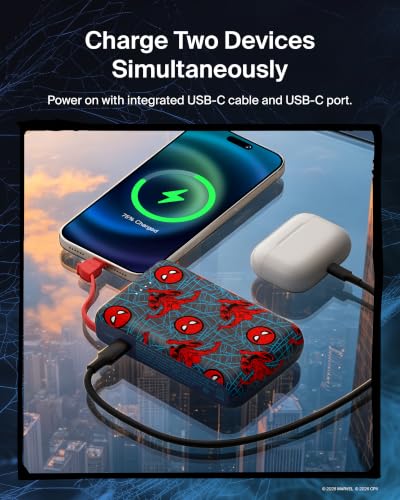 Belkin Marvel Spider-Man 10000mAh 20W USB C Power Bank, Portable Charger - color: Spider Man, style: 10K mAh