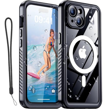 AICase iPhone 14 Case Waterproof with MagSafe Clear Snowproof,Dustproof and Shockproof,IP68 Certified Full Body 360 Protection Fully Sealed Underwater Cover for iPhone 14 6.1" - color: iphone 14 Waterproof Case