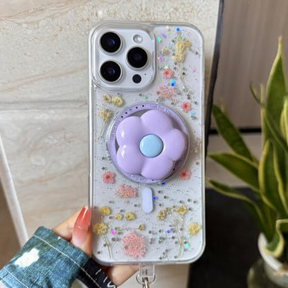 Lovely Flower Shape Phone Grip Compatible with Magsafe, Purple
