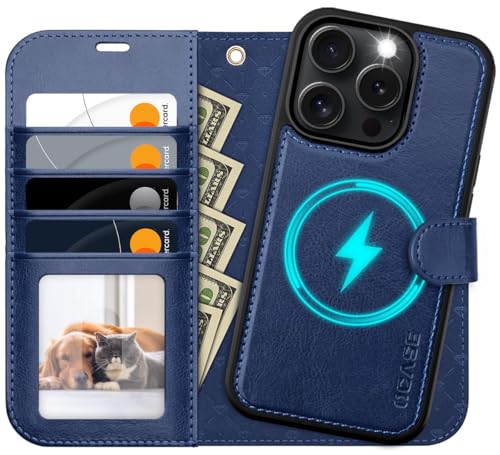 OCASE for iPhone 16 Pro Max Case Detachable Wallet Case with Card Holder, 2 in 1 Pu Leather Flip Folio with RFID Blocking Stand Wrist Strap Shockproof Phone Cover 6.9 Inch 2024, Blue | with Card Holder - color: Blue, size: iPhone 16 Pro Max