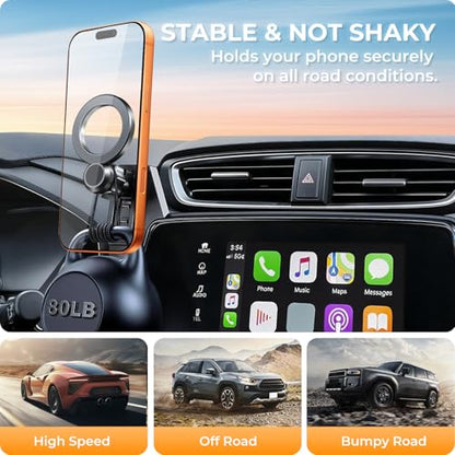 Car Phone Holder for Honda CRV CR-V 2022 2021 2020 2019 2018 2017 (Only for 5/7-Inch Screen) 360° Rotation Magnetic Cell Phone Mount, Compatible with Magsafe, Does Not Affect Air Vent - size: Fit for 2017-2022 CRV, 5/7-Inch