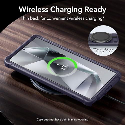 ESR for Samsung Galaxy S24 Ultra Case, S24 Ultra Case with Extra Protective Front Frame & 3 Kickstand Modes, Exceeds Full-Coverage Military-Grade Protection, Heavy Duty Shock Armor, Clear Purple - color: Armor-Frosted Purple