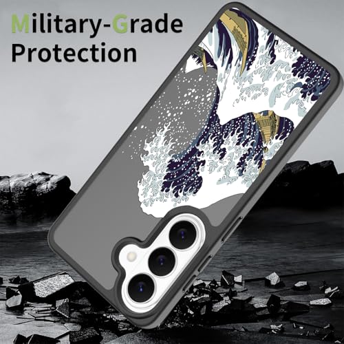 for Samsung Galaxy S26 5G Case: Cute Flowers Floral Design for Girls Women Translucent Matte Slim Soft TPU Bumper Shockproof Silicone Cell Phone Cover (Great Wave) - color: Great Wave