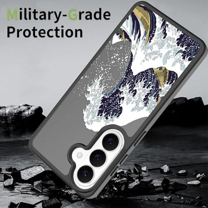 for Samsung Galaxy S26 5G Case: Cute Flowers Floral Design for Girls Women Translucent Matte Slim Soft TPU Bumper Shockproof Silicone Cell Phone Cover (Great Wave) - color: Great Wave