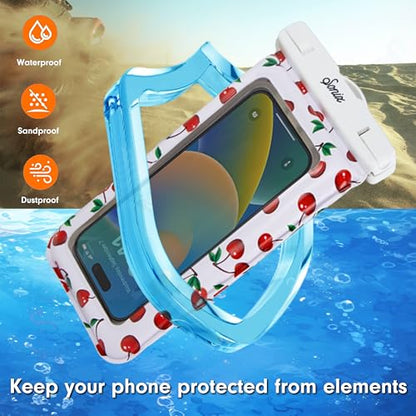 Sonix Waterproof Phone Pouch - Floating Phone Case Dry Bag w/Crossbody Lanyard - Beach Cruise Travel Essentials - Compatible w/All Devices, Touchscreen Friendly | Cherry on Top - color: Cherry on Top