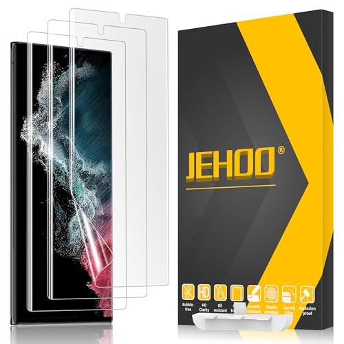 [3 Pack] for S22 Ultra Screen Protector Flexible TPU, Fingerprint Unlock, Scratch Resistant, Easy Installation, Case Friendly, Bubble Free - size: Samsung Galaxy S22 Ultra