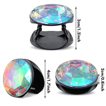Frienda 6 Pcs Plastic Disco Crystal Adhesive Phone Grip, Eye-catching Color - color: Eye-catching Colors