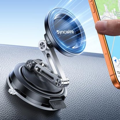 SYNCWIRE for MagSafe Car Mount Vacuum Magnetic Phone Holder