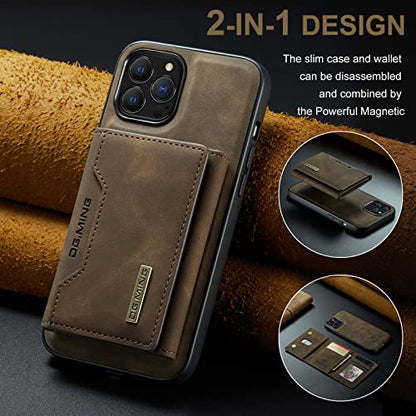 Leather Wallet Phone Cases Compatible with iPhone 14 Pro Max Case with Card Holder Men 6.7'' 2 in 1 Detachable Back Cover (Coffee,IP 14 Pro Max) - color: Coffee, size: IP 14 Pro Max