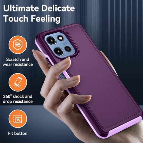 for Motorola Moto G 5G 2025/2026 Case with HD Screen Protector, Moto G Play 2026 Heavy Duty Shockproof Military Grade Full Body Protection Phone Cover (Wine/Pink) - color: Wine/Pink