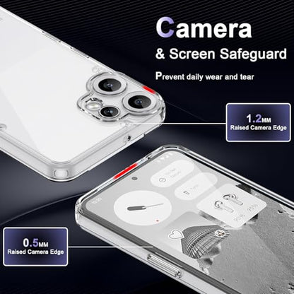 Case for Nothing CMF Phone 2 Pro, Military Grade Drop Protection Phone Case, Yellowing Resistant, Anti-Scratch Hard PC Back, Shockproof Hard Ultra-Thin Protective Cover, Clear - size: Nothing CMF Phone 2 Pro