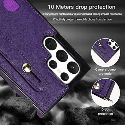 CCSmall Crossbody Case for Samsung Galaxy S23 Ultra w Card Holder KB Purple - color: Purple, size: Galaxy S23 Ultra